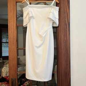 Ralph Lauren White Off the Shoulder Cocktail Dress
